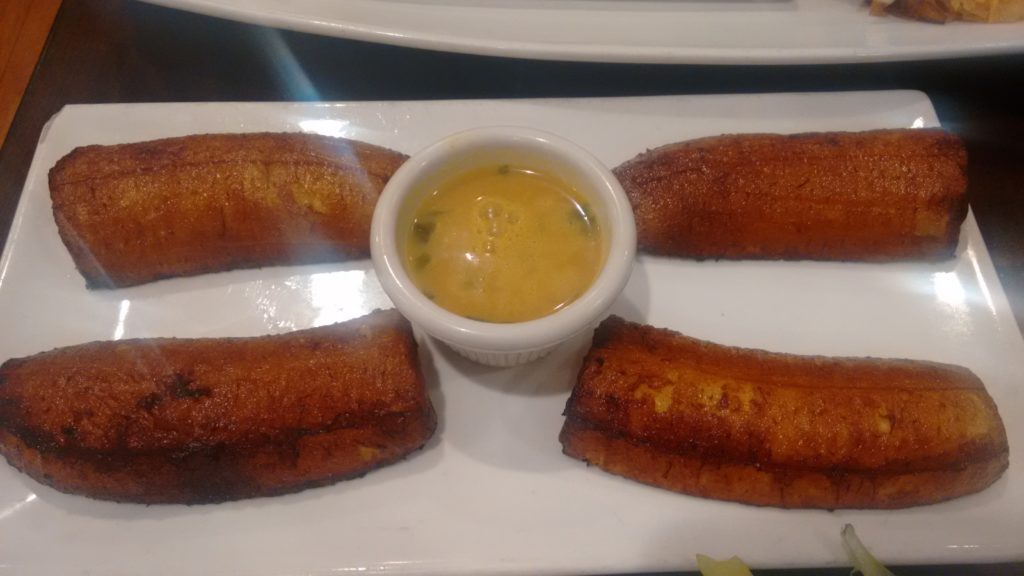 Lightly fried plantain with a thin curry sauce. Because if there's plantain on the menu, I'm having it